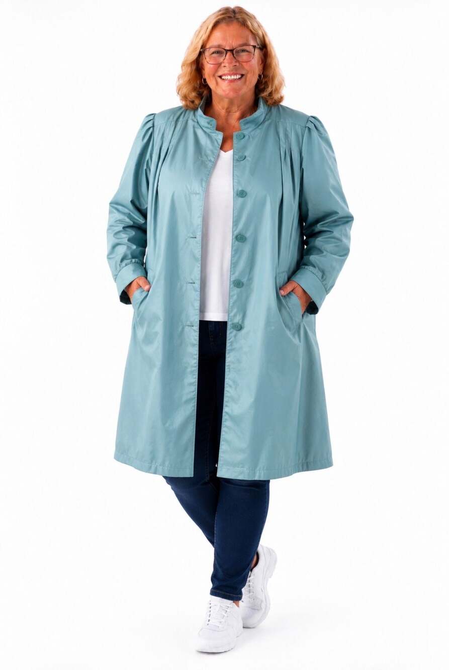 Vintage CBO New York Blue  Trench Rain Coat Jacket Size 32 1/2, Bust 60”